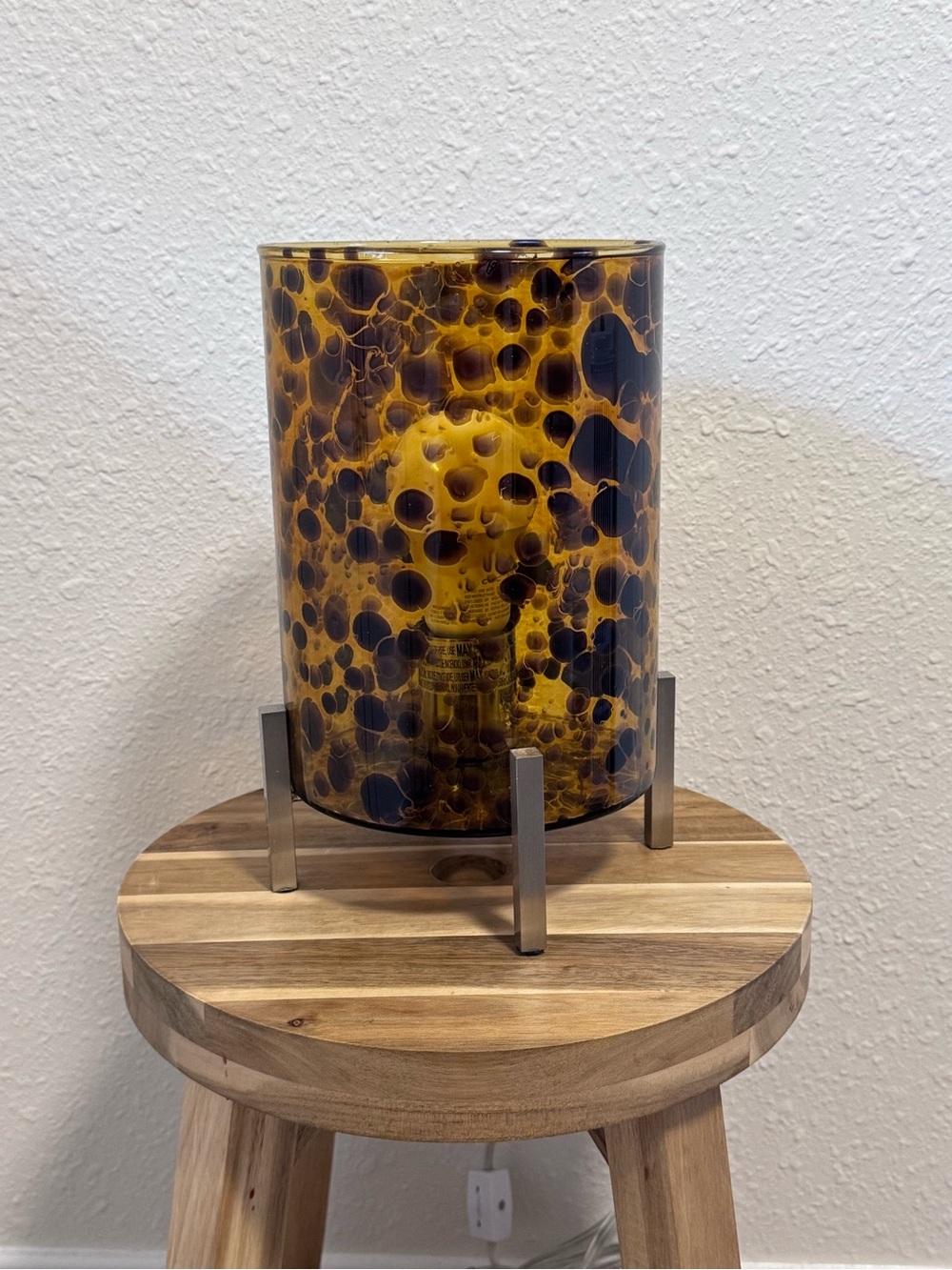 Mini Glass Accent & Table Lamp Tortoise Shell ~9.75" Ravenna Home EUC - Picture 3 of 10